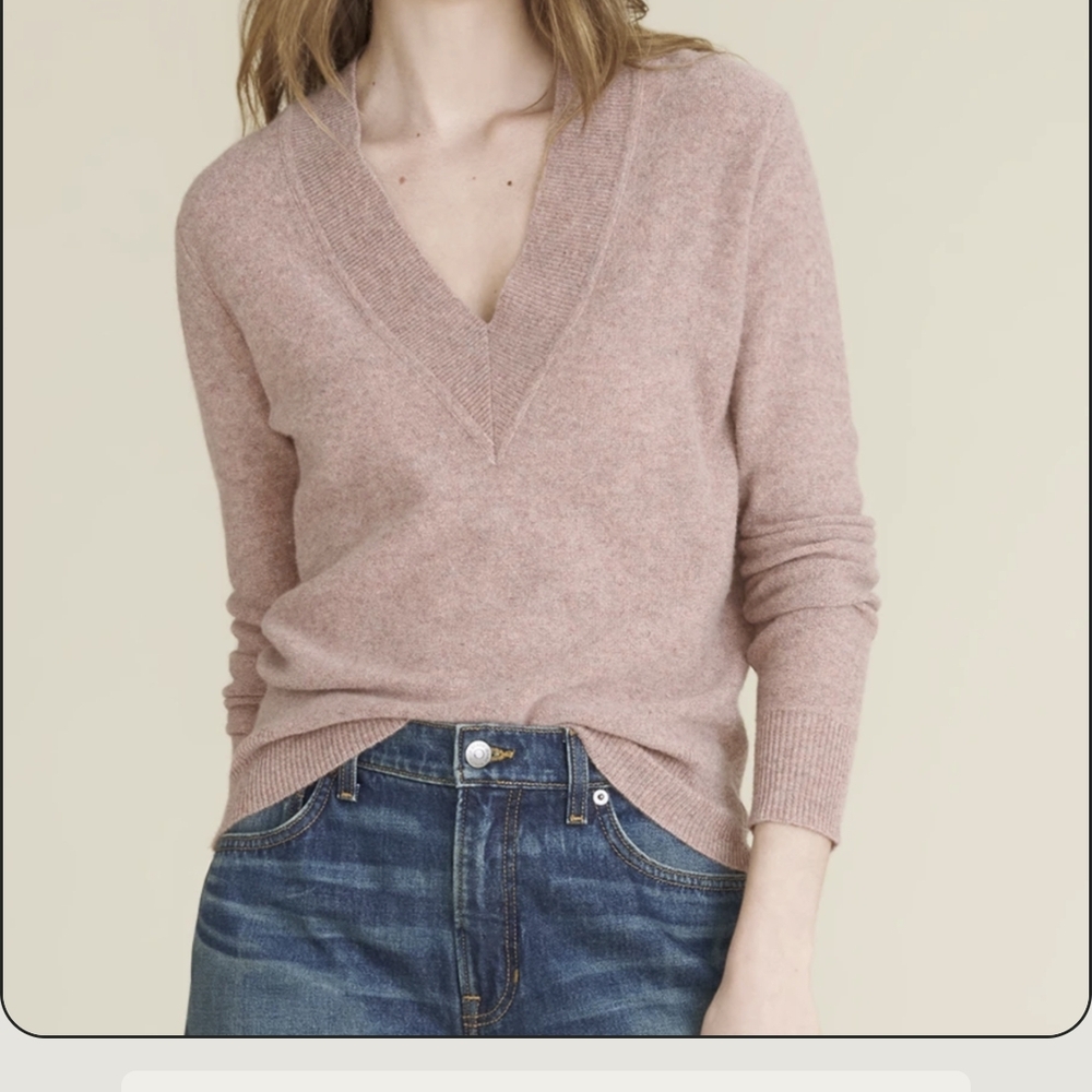 Veronica Beard Women's Pink V-Neck Sweater